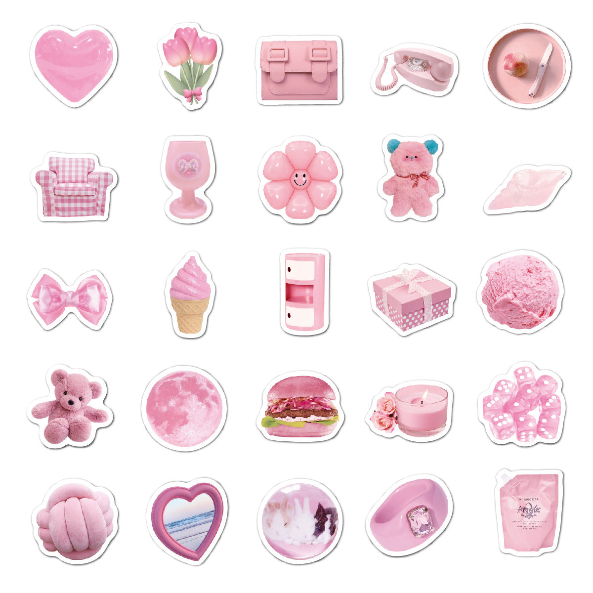 Wholesale 50pcs/pack Pink Stickers